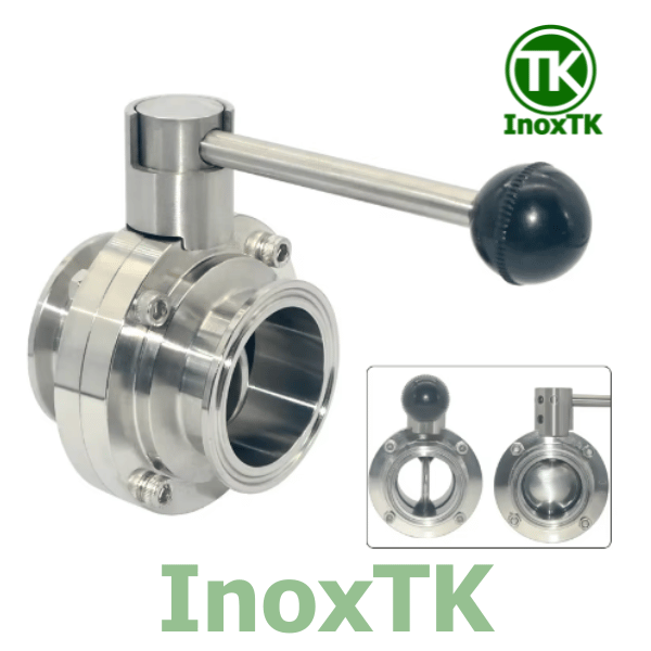 Van bướm inox vi sinh clamp tay rút