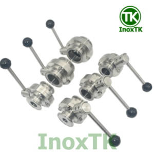 Van bướm inox vi sinh clamp tay rút