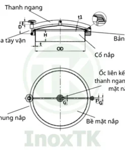 Nắp bồn thanh ngang vi sinh