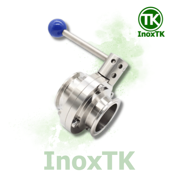 Van bướm inox vi sinh clamp tay rút