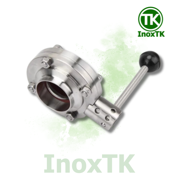 Van bướm vi sinh đầu hàn tay rút