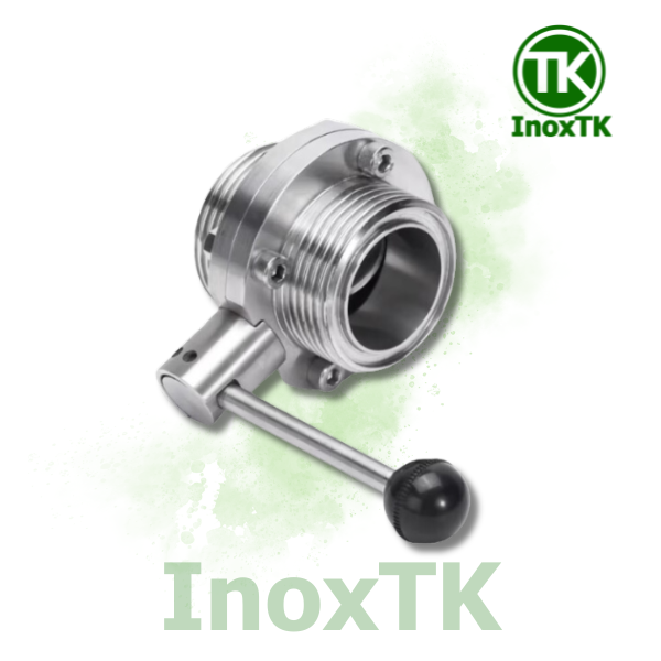 Van bướm vi sinh đầu ren rắc co tay rút 