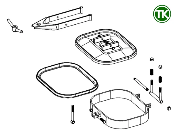 Cấu tạo nắp bồn vi sinh hình chữ nhật