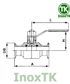 Cấu tạo của van bi clamp tay gạt vi sinh