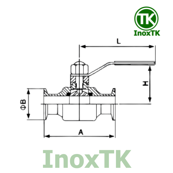 Cấu tạo của van bi clamp tay gạt vi sinh