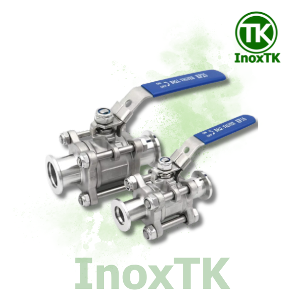 Van bi 3PC nối clamp tay gạt inox