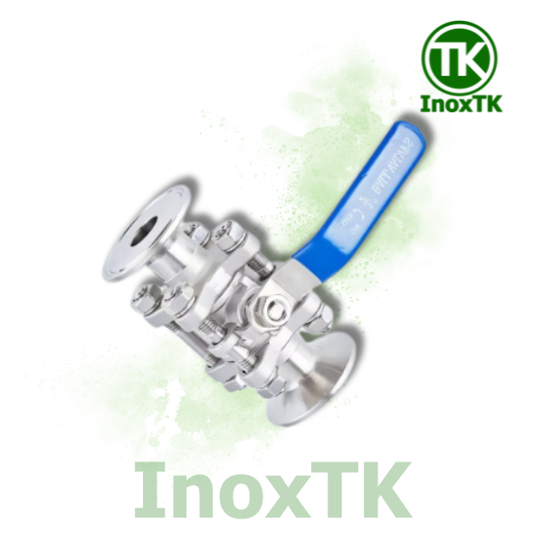 Van bi 3PC nối clamp tay gạt inox