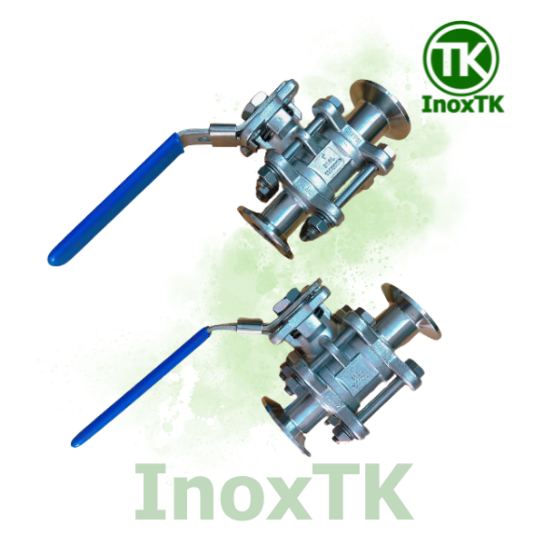 Van bi 3PC nối clamp tay gạt inox