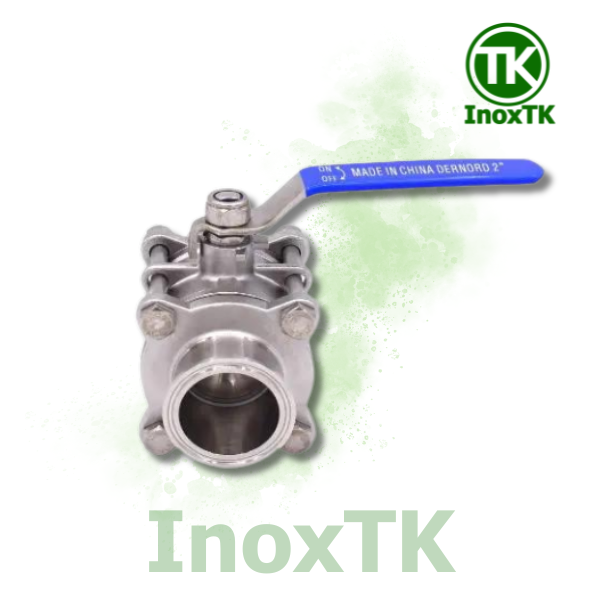 Van bi 3pc nối clamp tay gạt inox (5) Van bi 3PC nối clamp tay gạt inox