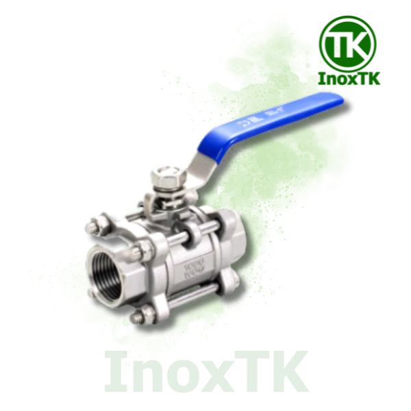 Van bi inox 3PC tay gạt nối ren (10)