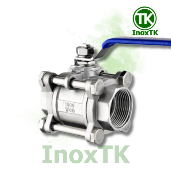 Van bi inox 3PC tay gạt nối ren