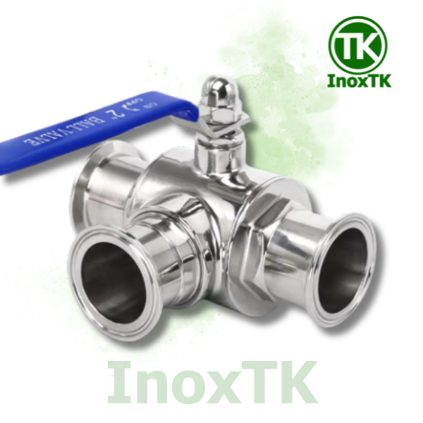 Van bi 3 ngả vi sinh nối clamp tay gạt