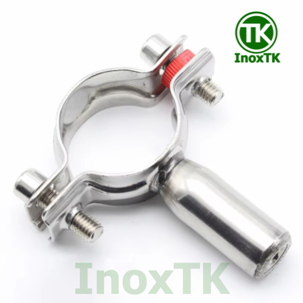 Đai treo ống vi sinh có chân hàn inox 304