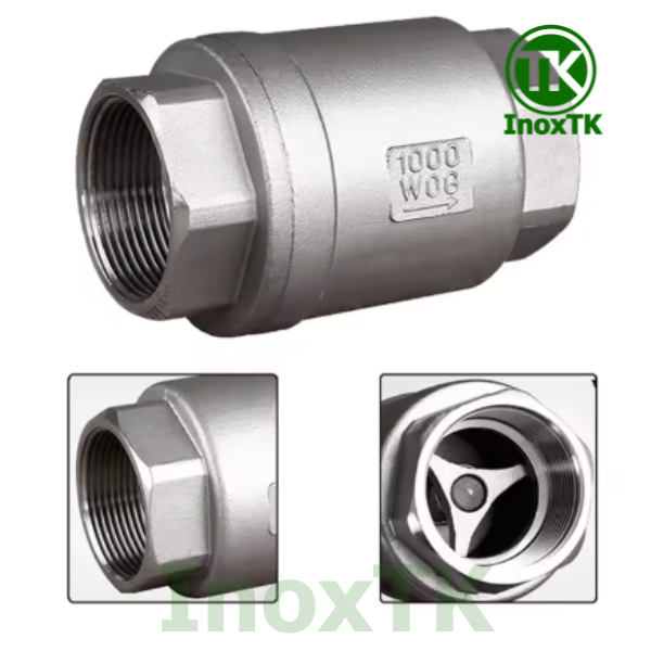 Cấu tạo van một chiều lò xo nối ren