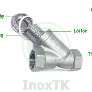 Cấu tạo y lọc inox nối ren 304