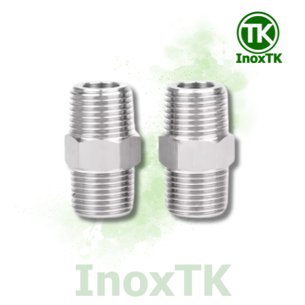 Kép 2 đầu ren ngoài inox