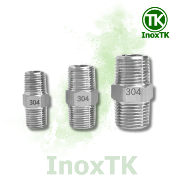 Nối hai đầu ren ngoài inox 201/304