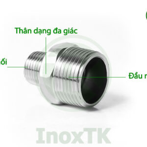Cấu tạo kép giảm ren ngoài inox